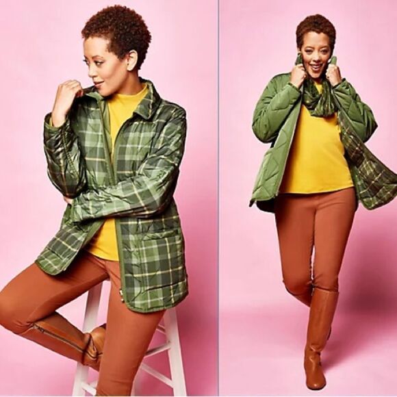 Isaac Mizrahi Live! Reversible Quilted Barn Jacket - Picture 1 of 6